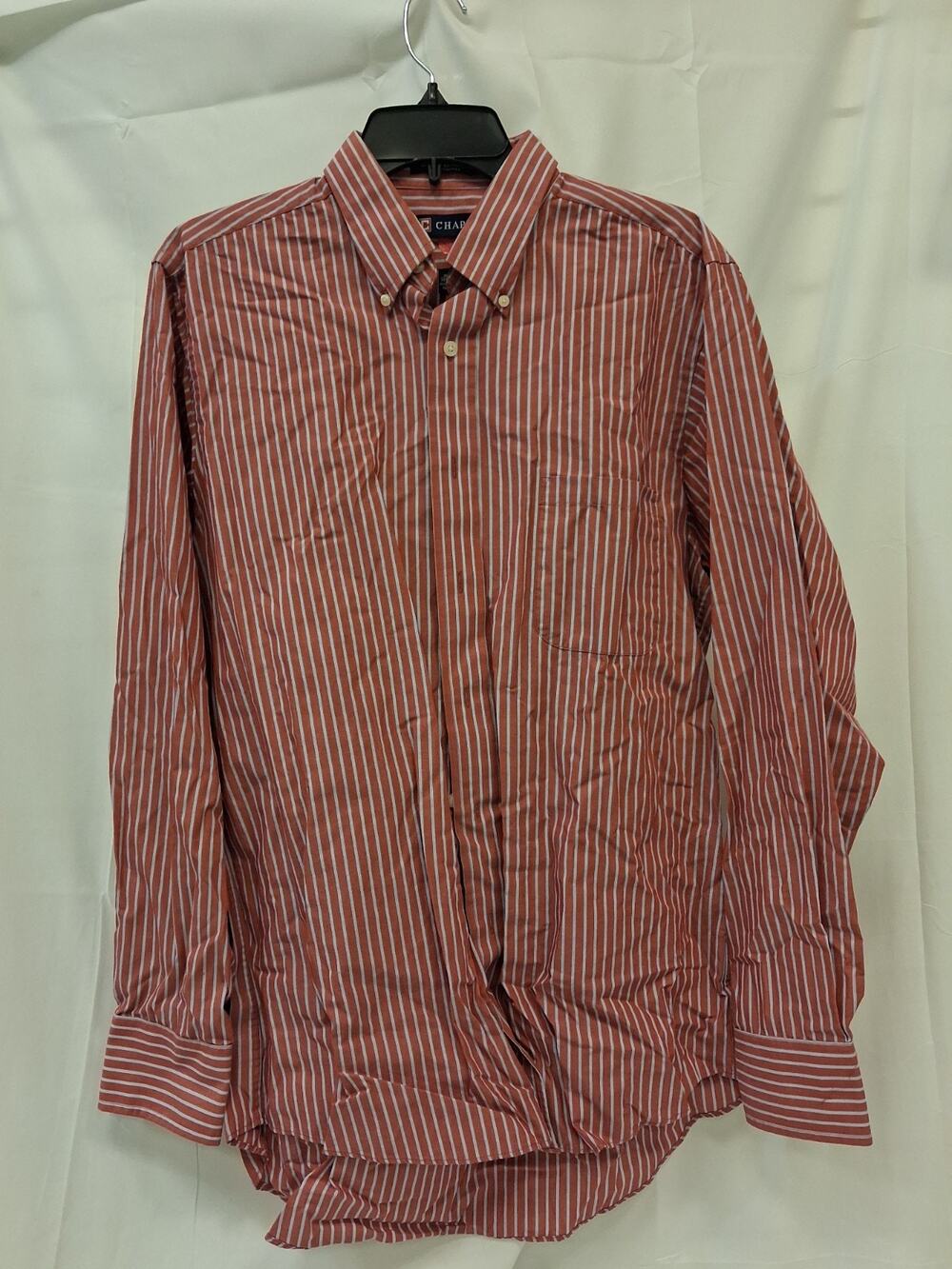 Men's Chaps Wrinkle Free Long Sleeve Button-Up Shirt Size Medium 34/35